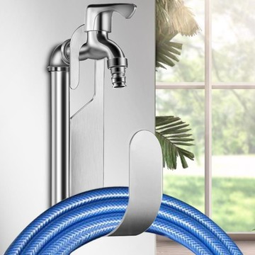 【臺灣出貨】不鏽鋼軟管收納架水管支架家用洗車水管水龍頭掛鉤陽臺壁掛架55lkh