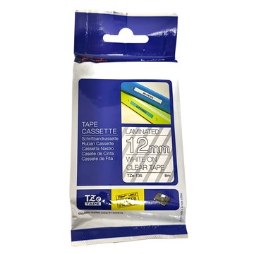 TZeTAPE 護貝帶 - 白色底透明標籤帶  12mm  1個