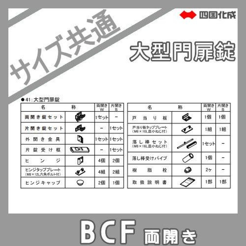 部品】 大型フェンス 四国化成 シコク BCF 2型用 両開き門扉用部品