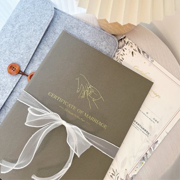 燙金結婚書約套組│戶政事務所可用│格紋松綠色│結婚書約