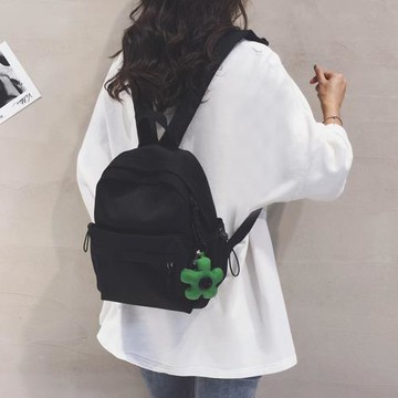 簡約黑色小型迷你雙肩包女時尚小號書包休閑通勤旅游小巧輕便背包