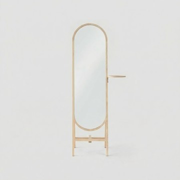 PODIUM Cane 托盤穿衣鏡 淺梣木