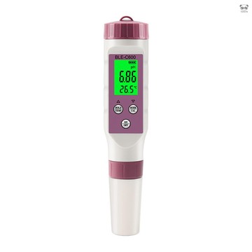 版7合1水質筆鹽度/PH/TDS/EC/ORP/SG比重測試 魚缸酸度檢測筆 BLE-C600 白色+紫色 帶電池出貨