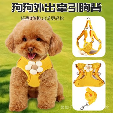 寵物背心牽引繩狗狗卡通立體配件泰迪遛狗繩子貓咪外出防掙脫胸背