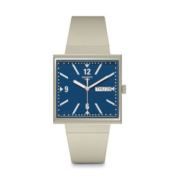 Swatch WHAT IF BEIGE? 經典手錶/方形錶/男錶/女錶/瑞士製造 SO34T700 (33mm)