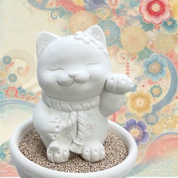 開運招財 花耳招財貓小盤組 搭配精油香氛實用美觀 開店禮首選