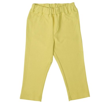 akachan honpo - 7分經典褲 針織斜紋布-素面-綠色