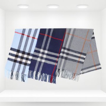 BURBERRY 經典格紋100%喀什米爾羊毛圍巾(三色)