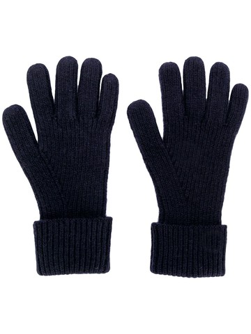 N.Peal - ribbed knitted gloves - men - Organic Cashmere - One Size - Blue