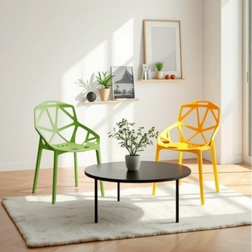 免運/公司貨 桌椅組 洽談桌椅 塑料成人時尚簡約餐椅鏤空幾何椅辦公椅創意家用網紅接待椅休閑椅 可開發票 全館五折 工廠現貨直銷 新品特價 z11082