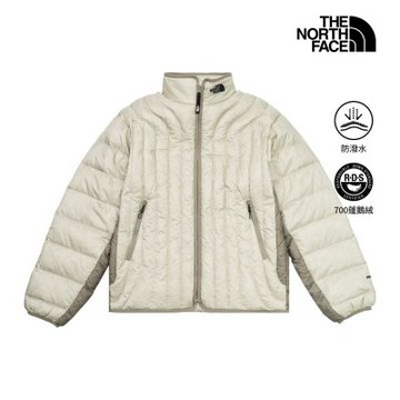 【The North Face 官方旗艦】北面UE男款淺灰色DWR防潑水羽絨外套｜8HWUP48
