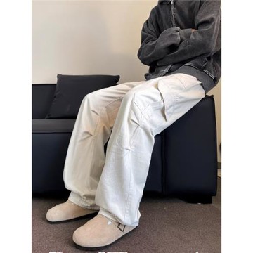 傘兵工裝褲男春夏季潮牌復古痞帥cleanfit直筒褲美式機能風休閑褲