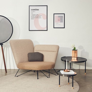 【美感生活特惠組】camino SOLEDAD單人沙發 X CARMEL咖啡桌組