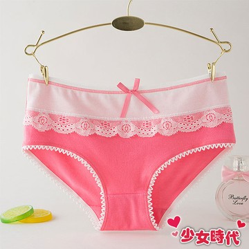 少女時代 可愛內褲【蕾絲拼接系列-桃紅色】-單一尺寸