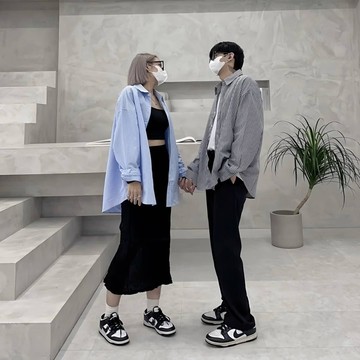 【20ss_select】韓國 百搭直條紋長袖襯衫 條紋襯衫 情侶襯衫 長袖 男生襯衫 女生襯衫 韓系襯衫 正裝 條紋