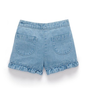 澳洲Purebaby有機棉女童裝短褲6M-4T 荷葉花邊牛仔