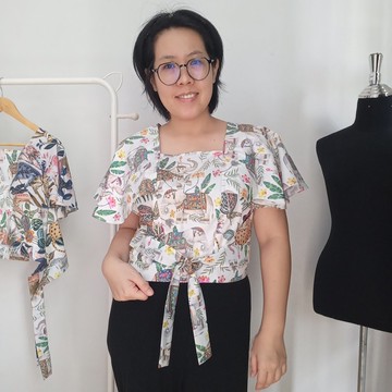 包裹式拼布上衣  S 至 XXXL 每款設計僅有一件 獨特且專屬的風格