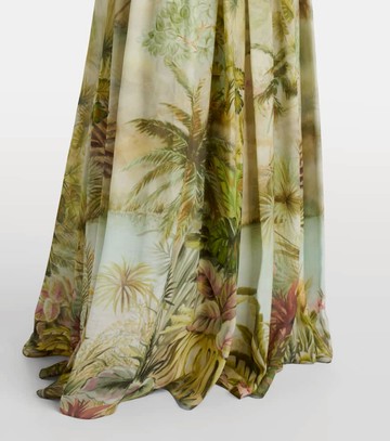 Elie Saab Scarf-detail printed georgette gown