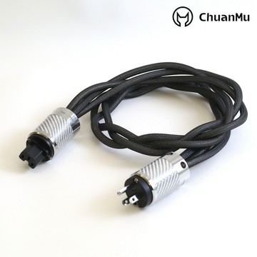 【川木】丹麥🇩🇰 發燒5NOCC 單晶銅鍍銀電源線【W500】 音響 hifi 美標電源升級線音響 電源 碳纖維 電源線