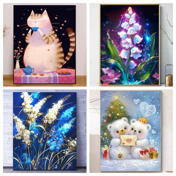 💛台灣現貨💛盒裝💛 新款5D鑽石畫 DIY鑽石貼畫 立體貼鑽畫 手作 新年鑽貼 水鑽 大幅 手工點鑽畫 滿鑽 黏鑽畫