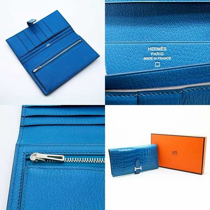 エルメス（HERMES）ベアンクラシック ブルーイズミール 長財布