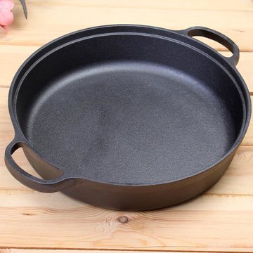 鑄鐵煎鍋雙耳加厚平底鍋多用22-35cm多尺寸可選擇