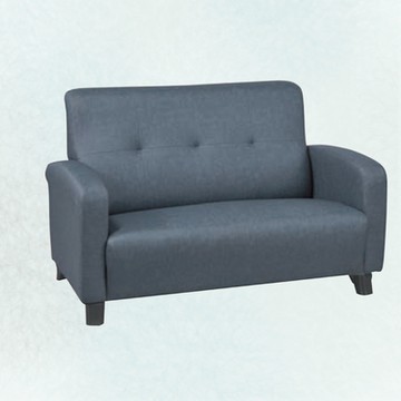 文創集 楓葉灰色耐磨布紋皮革二人座沙發椅-130x79x84cm免組