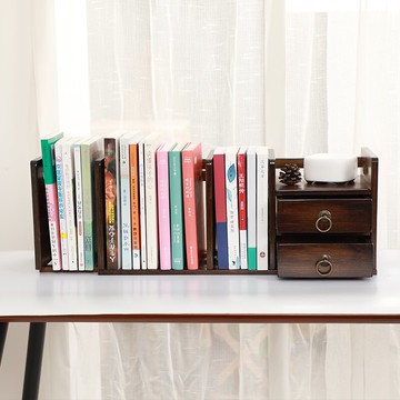 辦公桌置物架 節潔雅桌面書架辦公桌面收納置物架家用小型桌上書架子簡易帶抽屜『XY16757』