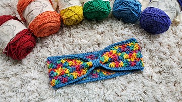 編織髮帶-天虹/藍邊