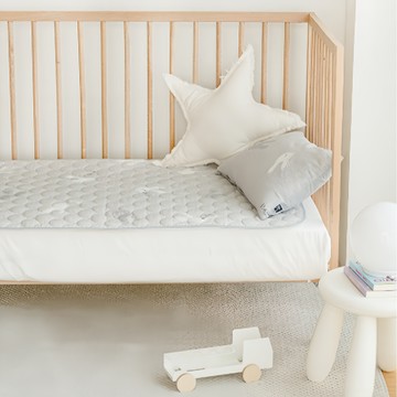 shez Home 棉質兒童防水保潔墊  灰色兔子  小(75 x 100cm)  1個