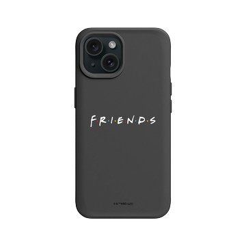 iPhone 15 SolidX 黑 - Friends - 六人行Logo(白）