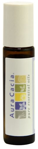 Aura Cacia Empty Amber Roll-On Bottle with Writeable Label 0.31 fl oz