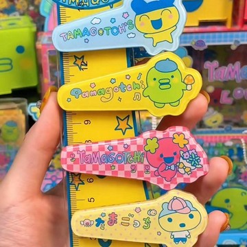 ✨臺灣出貨✨日系古早拓麻歌子印花髮夾甜美學生少女百搭邊夾碎髮裝飾髮卡
