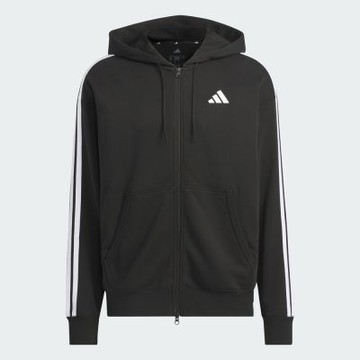 Adidas 愛迪達 Es+ 3s Ft Fz Hd [KF3707] 男 連帽外套 運動外套 黑 白