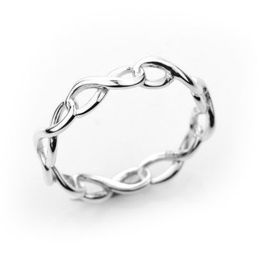 (展示品)Tiffany&Co. 蒂芙尼 連續無限符號 925純銀 戒指