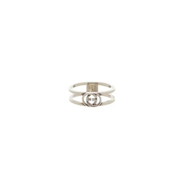#12 GUCCI 純銀雙G雙環戒指