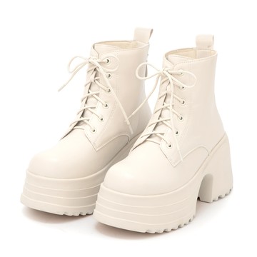 D+AF 舞力全開增高加厚底綁帶短靴