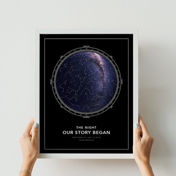客製化 我們的星空 紀念日 生日 指定日子的星圖 結婚週年禮物