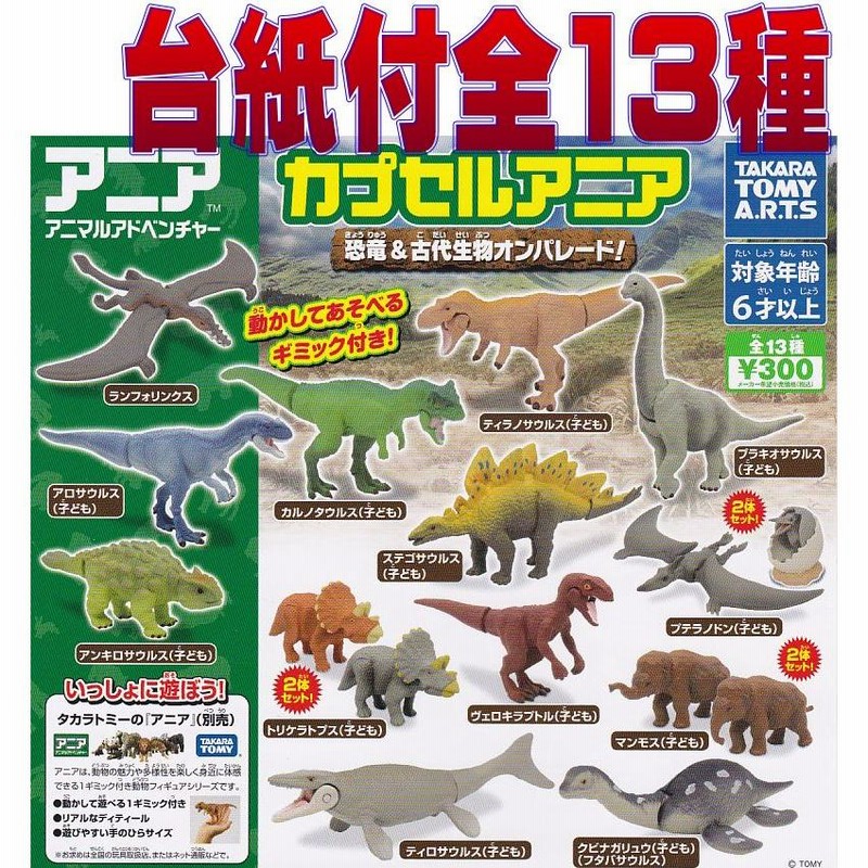 □POP台紙付□カプセルアニア 恐竜＆古代生物オンパレード！□全13種