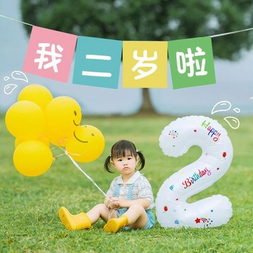 🔥臺灣出貨🔥數字氣球拍照道具 戶外生日裝飾場景布置男孩女孩寶寶兒童週嵗派對拍照道具