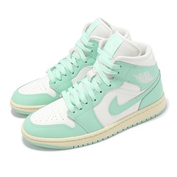 Nike 休閒鞋 Wmns Air Jordan 1 MID 女鞋 男鞋 藍 米白 中筒 AJ1  BQ6472-132