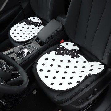 可愛小熊汽車坐墊四季通用舒適座墊蝴蝶結女士車內座套小蠻腰車墊
