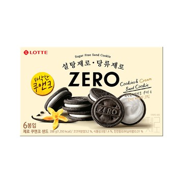 [家速配]LOTTE ZERO零砂糖可可香草夾心餅乾量販包