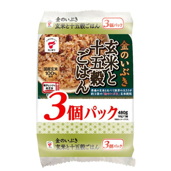 たいまつ食品パックごはん 3食 金のいぶき玄米と十五穀ごはん3食 1パック　たいまつ食品 　米加工品　包装米飯