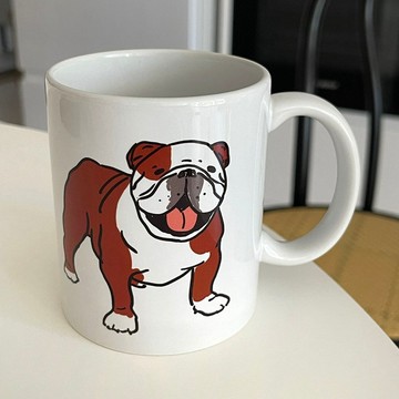 英國鬥牛犬英鬥陶瓷馬克杯-可加購客製名字  禮物