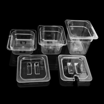 PC透明亞克力份數盆蓋子麻辣燙菜盆保鮮盒自助餐盤果粉盒蓋可配盆