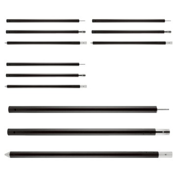 FAmILyLIFE 生活 超輕量全鋁合金彈扣式營柱 星耀黑  直徑28mm x 180cm  4個