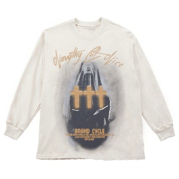 十字架大圖薄長T