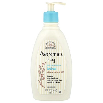 Aveeno, 嬰兒，日常保濕乳，含益生元燕麥，無香，12 液量盎司（354 毫升）