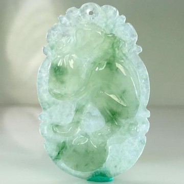 【森茂珠寶】天然翡翠A貨 飄蘭花十二生肖墜子 F2043